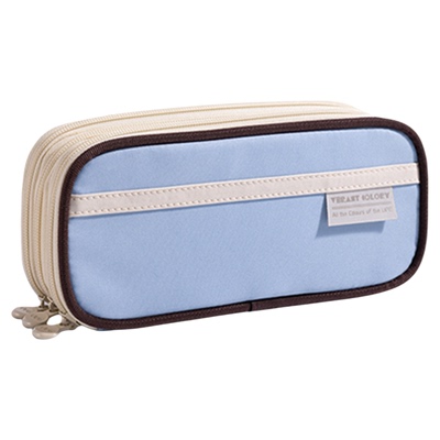 得力笔袋重回山野拉链款三层牛津布文具袋初中生文具盒男孩女孩大容量铅笔盒小学生铅笔袋高中生笔盒