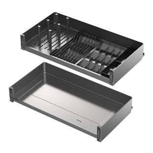 悍高厨房橱柜拉篮BD系列抽屉式碗篮不锈钢调味拉篮铝合金DIY搭配