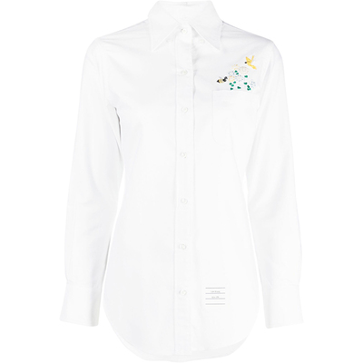 [特选优惠]THOM BROWNE 女士牛津亮片尖领衬衫