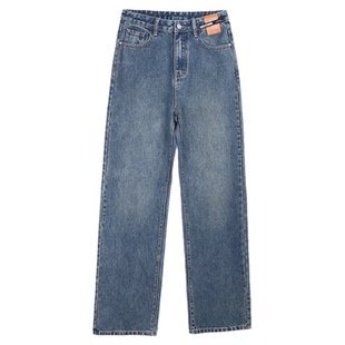 加绒直筒牛仔裤女2026新款冬季爆款裤子小个子高腰显瘦窄版阔腿裤