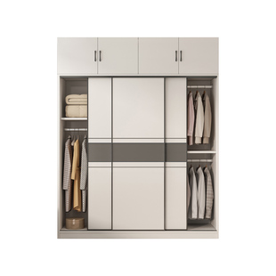 衣柜卧室家用全实木推拉门出租房2025年新款爆款儿童简易组装衣橱