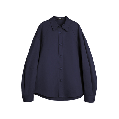 微弯刀袖廓形休闲衬衫