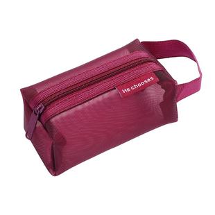 网纱收纳袋零钱迷你小文件袋透明钥匙包身份证公交卡包便携尼龙化妆品耳机大容量分装网格拉链袋小巧文具袋