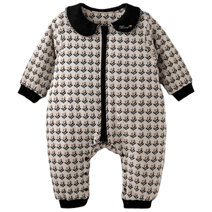 【星花谷】aqpa爱帕宝宝秋冬长袖前开拉链连体衣婴儿秋冬加厚棉服