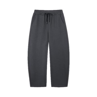 PSO Brand男装女装空气层加厚直筒灰色卫裤女款宽松弯刀长裤保暖