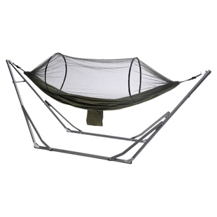 折叠支架吊床室内户外吊网床单人月亮床吊椅秋千阳台防侧翻落地大