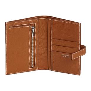 进口EP真皮手工缝制欧美风轻奢经典短款拉链多卡位卡包一体钱包