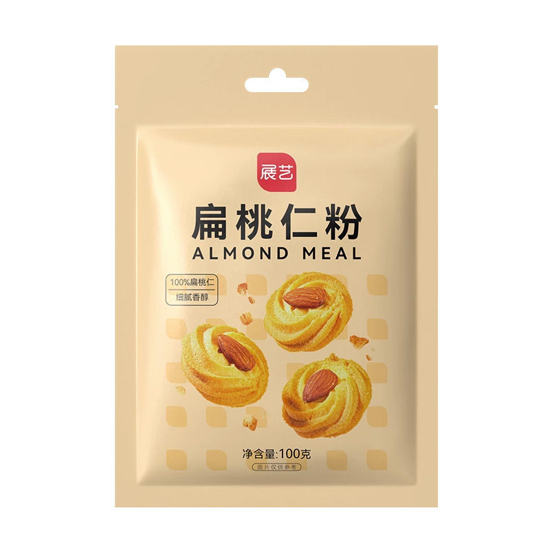 展艺扁桃仁粉100g 去皮巴旦木曲奇饼干非杏仁马卡龙生酮烘焙专用