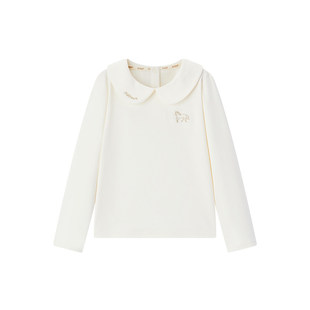 Milkbarn2026春季新品儿童长袖T恤宝宝娃娃领上衣男女童衣服纯棉