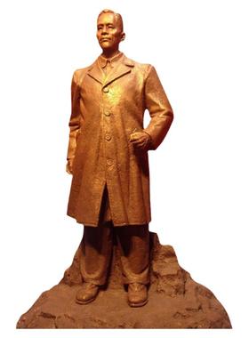 谷文昌真人肖全身像铜雕定制园林景观广场户外玻璃钢雕塑小品摆件