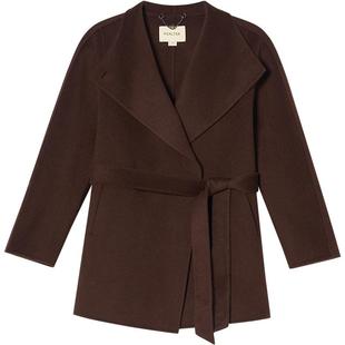 诗篇专选【阿拉善山羊绒】一粒扣V型大衣双面呢外套2025冬款