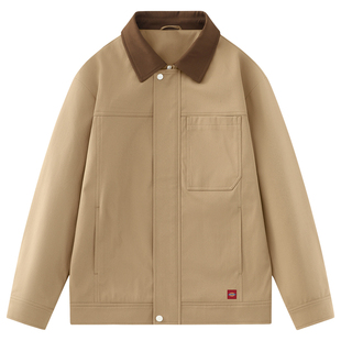 Dickies美式复古工装夹克男春秋新款翻领拼色宽松休闲外套秋装潮A