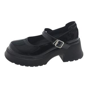 伯爵猫英伦厚底粗跟配裙子小皮鞋女2026新款高跟玛丽珍鞋增高单鞋