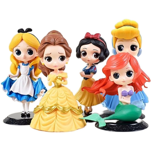 白雪公主蛋糕装饰摆件爱莎贝尔美人鱼冰雪奇缘女孩生日烘焙插件