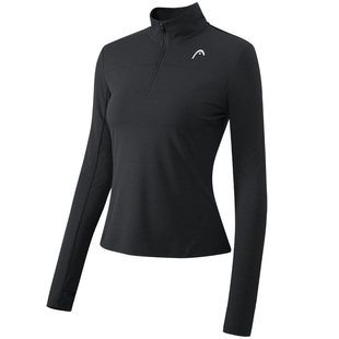 HEAD海德综训半开襟立领长袖T恤2026春季新款户外运动上衣女