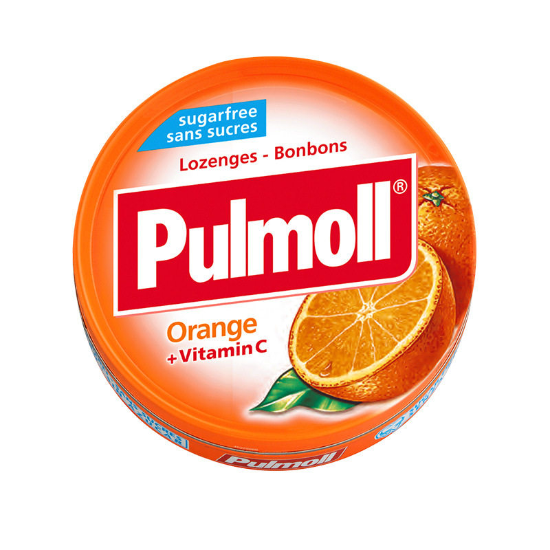 德国进口飚摩Pulmoll薄荷水果润喉糖桉叶强薄荷味柠檬硬糖铁盒装
