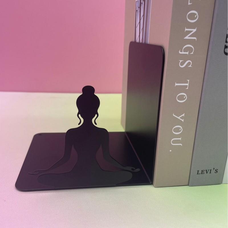 现货简约金属书立创意舞蹈书撑书立架书挡造型铁装饰桌面女孩艺