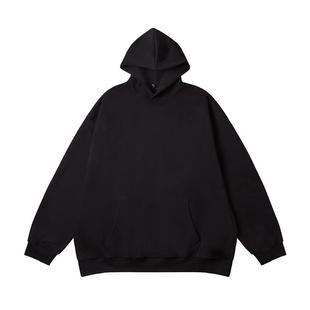 NMAX大码潮牌男装秋冬新品纯色百搭休闲内里加绒加厚连帽卫衣