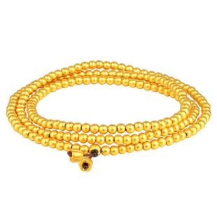 老庙黄金官方足金古韵金古法金好运莲莲串珠项链男女三圈手链项链