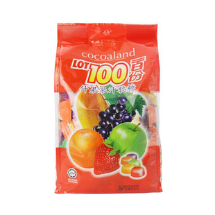 百分百果汁软糖lot100一百份什锦味芒果味1000g马来西亚进口