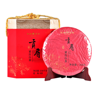 天福茗茶贡眉紧压白茶 福建福鼎白茶节日茶礼6饼礼盒装每饼340G