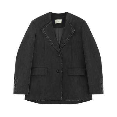 毛边时髦感廓形西装外套