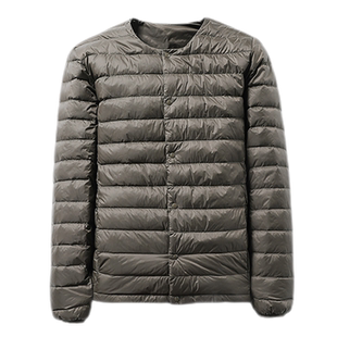 日本U库轻薄羽绒服男高级轻型圆领便携式内胆2025新款冬装男外套