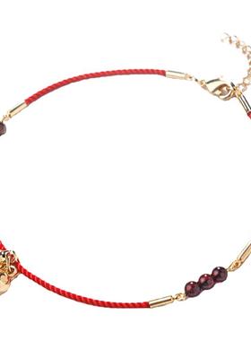 玖柒坊女合金石榴石原创设计红绳