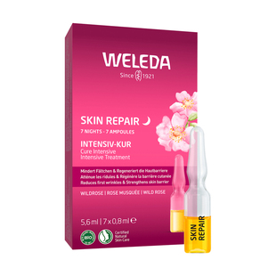 WELEDA维蕾德野玫瑰7天安瓶脸部精华油提亮白面部按摩护肤油