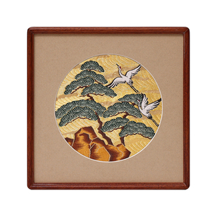 南京云锦研究所博物馆松鹤延年装饰画非遗工艺品挂画礼品送长辈