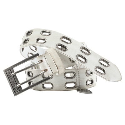 (noE)朋克做旧铆钉头层牛皮腰带