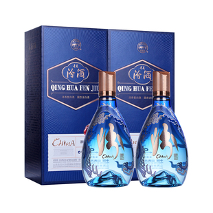 山西汾酒竹叶青 53度青花20国际版中国龙500mL*2瓶 清香型白酒