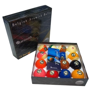 比利时雅乐美黑金刚TV台球子水晶球黑八美式16彩黑圈球标准大号球