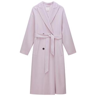 【季末折扣】Woolmark认证欧时力100%羊毛呢大衣外套腰带2025秋冬