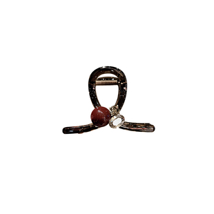 气质中号红色抓夹女新款高级感发量少发夹后脑勺鲨鱼夹半扎发盘发