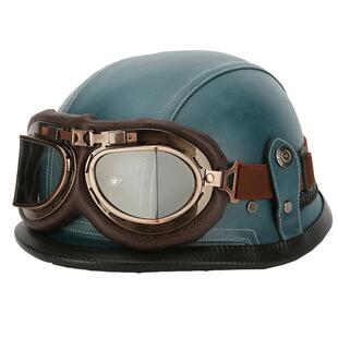 德国qudas奇达士电动车头盔二战复古男女半盔摩托车头盔机车大码