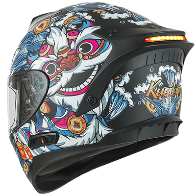 酷骑宝摩托车头盔带灯防雾