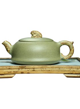 宜兴紫砂壶豆青砂手工泡茶壶