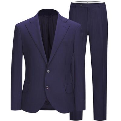 柏品130支纯羊毛半麻衬西服套装