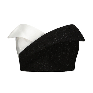 [甄选3折]NanaJacqueline不规则泡泡袖挂肩外套女配撞色抹胸上衣