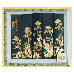 荣宝斋老库存80年代屯溪胡开文老墨百寿图套装书法国画松烟墨锭墨块收藏送礼