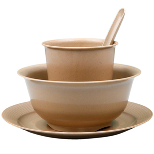 稻壳一次性餐具碗筷套装碗碟勺盘三四件套食品级家用乔迁饭碗酒席