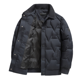 恒源祥高端轻薄羽绒服男秋冬新款男士保暖翻领白鸭绒防寒防风外套