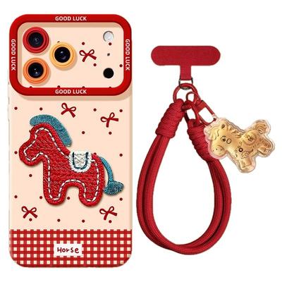 刺绣小马防摔手机壳适用OPPO型号