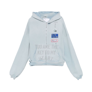 Play Hollywood水洗做旧破坏烫钻拉链卫衣休闲外套Cortis马丁同款