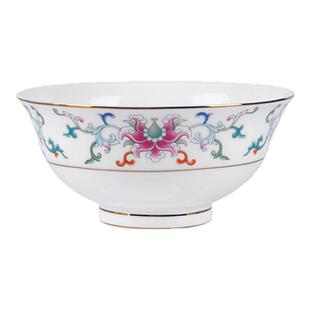 高淳陶瓷锦绣中式骨瓷碗碟家用米饭碗汤碗菜盘描金高端碗盘碟餐具