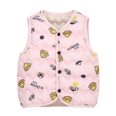 小黄鸭男童女童马甲宝宝羽绒服冬
