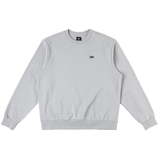 Lee商场同款25秋冬新品舒适版圆领刺绣小Logo设计男长袖卫衣休闲