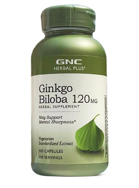 GNC高含量120mg银杏叶白果记忆力