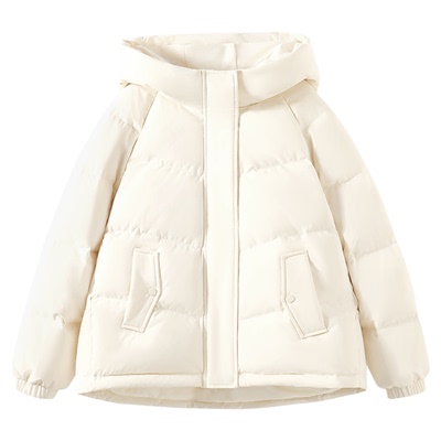 班尼路S&K系列白鸭绒短款羽绒服女2025新款轻薄黑色女装冬季外套M